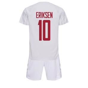 Danmark Christian Eriksen #10 Bortaställ Barn VM 2022 Kortärmad (+ Korta byxor)
